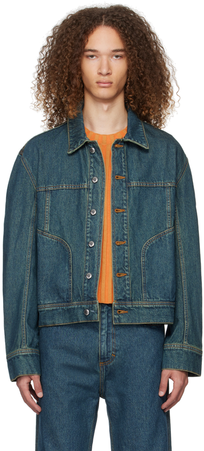 Eckhaus Latta Blue El Denim Jacket In New Blue