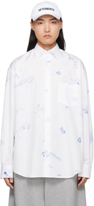 Vetements White Scribbled Shirt