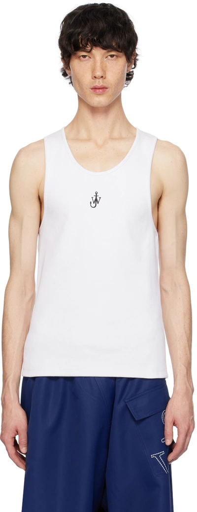 Jw Anderson White Anchor Tank Top In 1 White