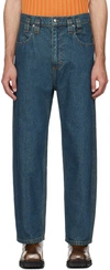Eckhaus Latta Blue Baggy Jeans In New Blue
