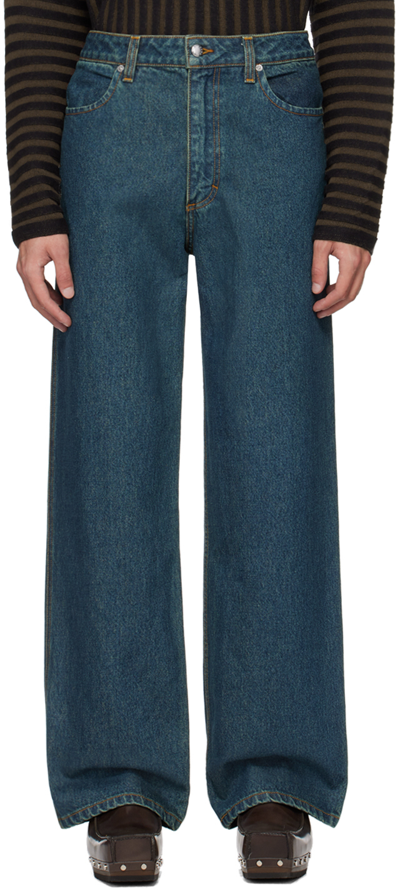 Eckhaus Latta Blue Wide-leg Jeans In New Blue