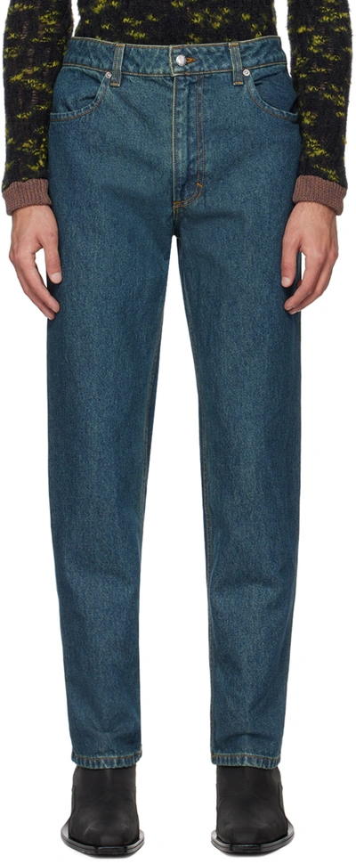 Eckhaus Latta Blue Straight-leg Jeans In New Blue