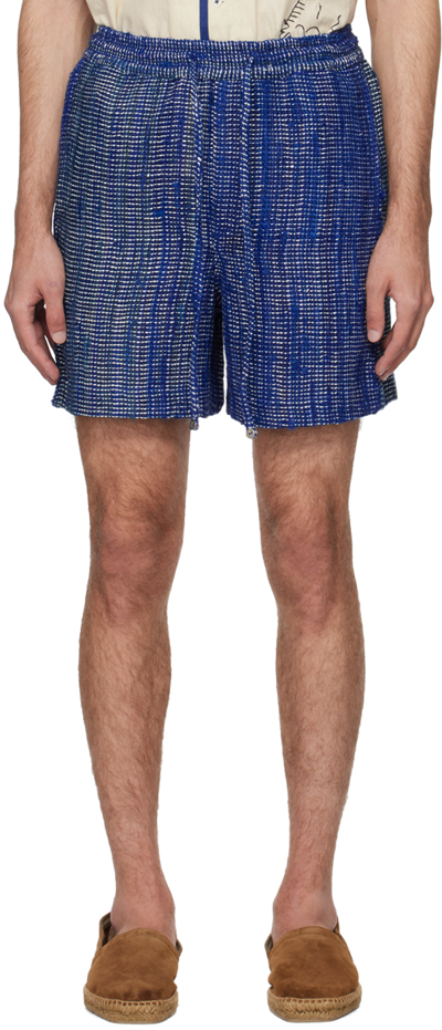 Harago Blue Drawstring Shorts In Indigo