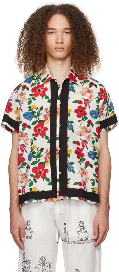 Harago Multicolor Printed Shirt In White