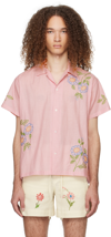 HARAGO PINK EMBROIDERED SHIRT