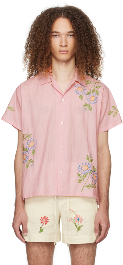 Harago Pink Embroidered Shirt