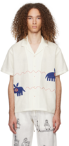 HARAGO WHITE EMBROIDERED SHIRT