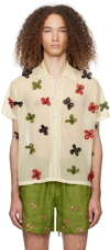 HARAGO OFF-WHITE FLORAL SHIRT