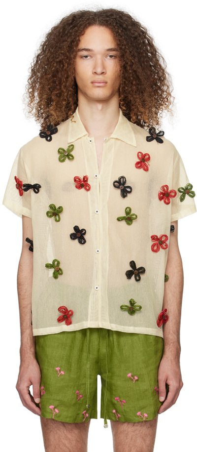 Harago Off-white Floral Shirt In Off White