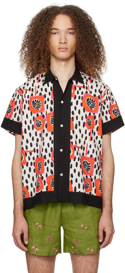 Harago Multicolor Printed Shirt In White