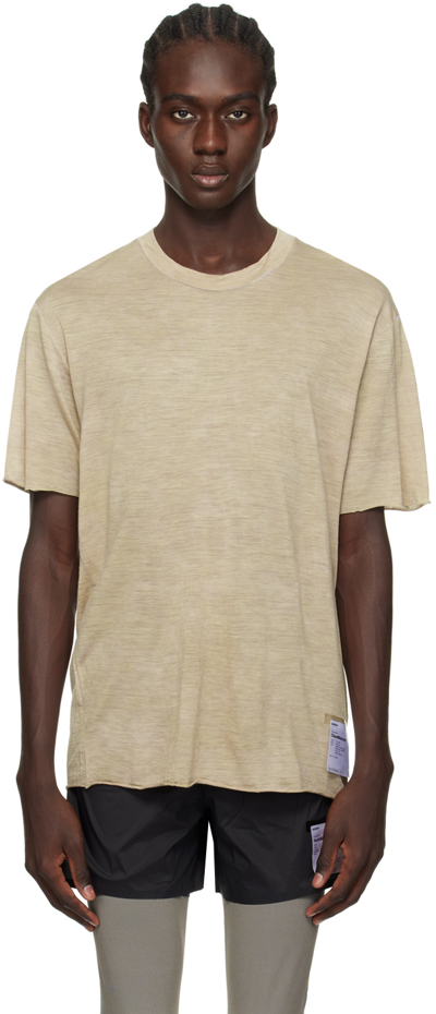 Satisfy Beige Leightweight T-shirt In Sun Bleached Greige