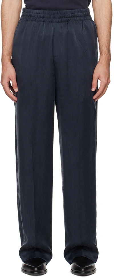 Hope Navy Wind Elastic Trousers In Dark Blue