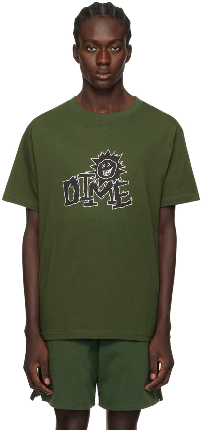 Dime Green Sunny T-shirt In Forest Green