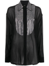 Pinko Black Limousine Blouse With Rhinestone Detailing In Black