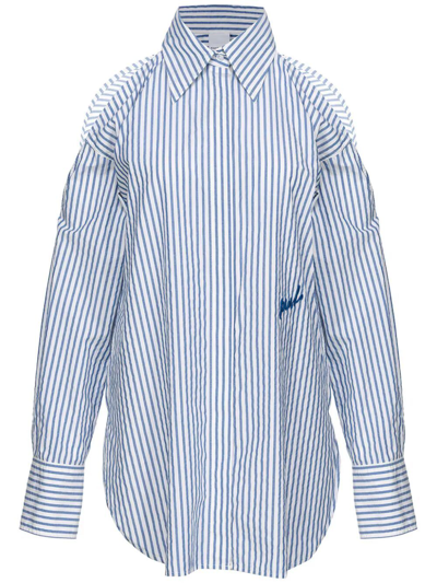 Pinko Canterno Shirt In White/light Blue