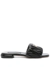 Miu Miu Iu Matelasse Slide In Black