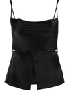 Nanushka Modular Peplum-waist Satin Tank Top In Black