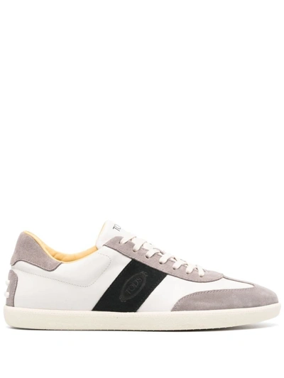 Tod's Sneakers With Band In Bianco E Blu