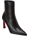 Christian Louboutin Pumppie Booty Leather Ankle Boots In Black