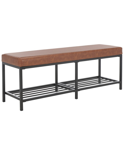 Safavieh Yomi 2-rail Shelf Bench In Brown