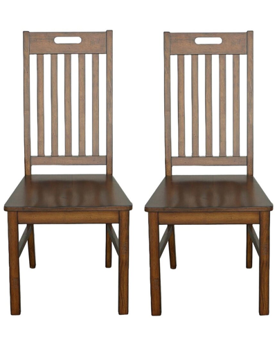 Progressive Furniture Set Of 2 Dining Chairs In Brown