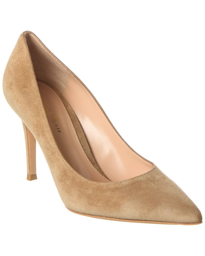 Gianvito Rossi Gianvito 85 Suede Point-toe High-heel Pumps In Brown