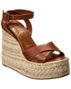 Christian Louboutin Mariza Zeppa 130 Leather Espadrille Wedge Sandals In Brown