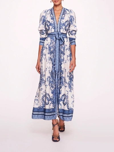 Marchesa Ivy Maxi Dress In Blue Multi