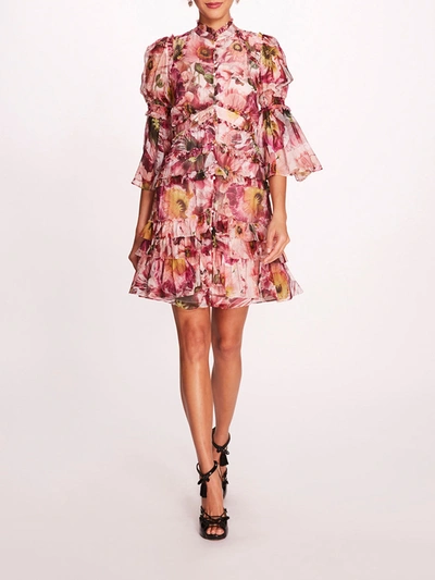 Marchesa Mali Mini Dress In Blush