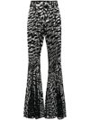 MUGLER BLACK FLOCKED STAR MESH TROUSERS