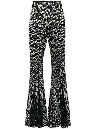 Mugler Star-print Mesh Trousers In Black