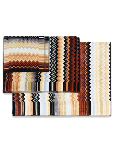 Missoni Multicolour Giacomo Bath Towel 5-piece Set In Black