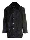 Barbour Badale Waxed-cotton Corduroy-collar Jacket In Black