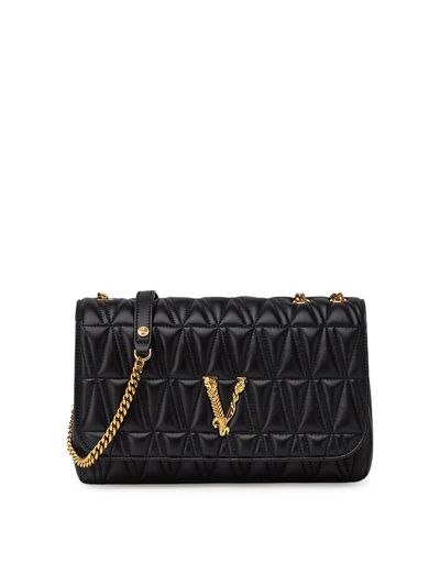 Versace Leather Bag In Black