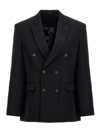Wardrobe.nyc Double Breast Wool Blazer Jacket In Black