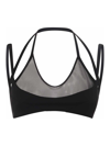 Attico Mesh-panel Criss-cross Bralette Top In Black