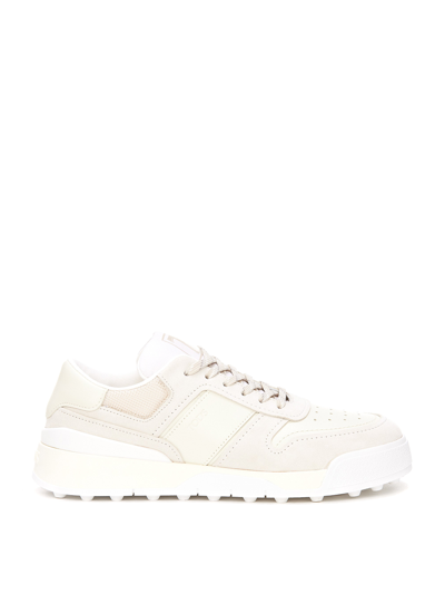 Tod's Suede And Leather Sneakers In White