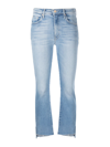 Mother The Tripped Ankle Fray Straight Leg Jeans In Azul