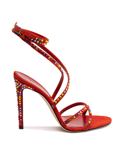 Paris Texas Holly Zoe Lace-up 115mm Sandals In Red