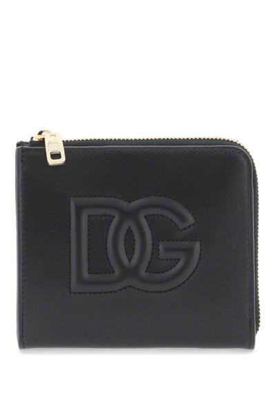 Dolce & Gabbana Dg Logo Embossed Card Holder In Black