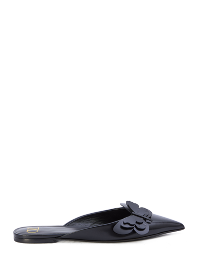 VALENTINO GARAVANI FLAT MULES IN LEATHER