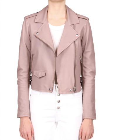 Iro Ashville Biker Jacket In Mauve Pink