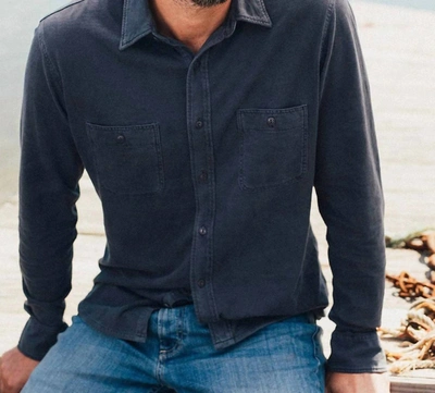 Faherty Knit Seasons Shirt In Washed Black