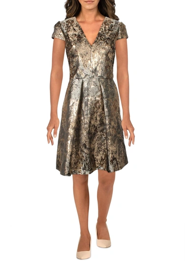 Vince Camuto Womens Metallic Mini Cocktail And Party Dress In Grey