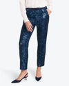DRAPER JAMES PULL ON SEQUIN PANTS IN BLUE