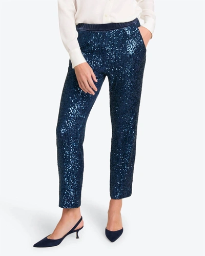Draper James Pull On Sequin Pants In Blue