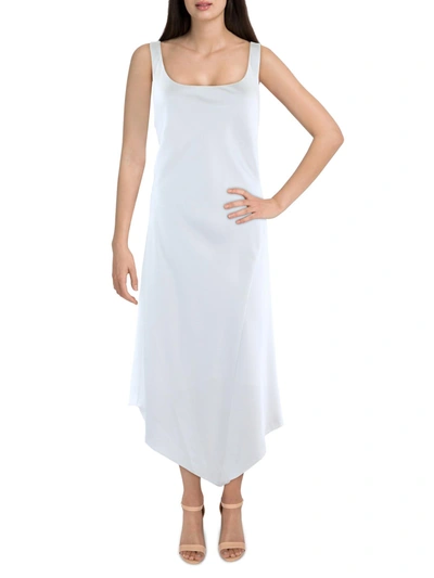 Lauren Ralph Lauren Womens Satin Sleeveless Sheath Dress In White