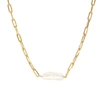 Jackie Mack Designs Luna Pearl Necklace In Gold In Gold
