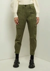 Derek Lam 10 Crosby Elian Cropped Belted Cotton-blend Twill Tapered Pants In Multi