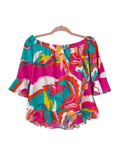 Jude Connally Demi Top In Mod Floral Hot Pink In Multi